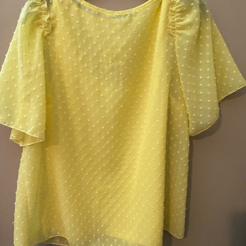 $10 yellow open blouse